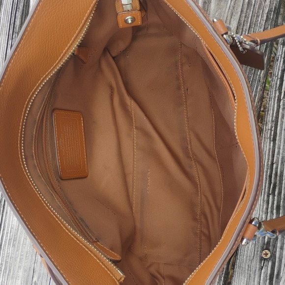 🍍Coach Sophia Tote In Tan/Brown Pebbled Leather - Picture 13 of 16